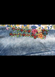 Floral Embroidered Jeans