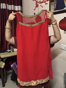 Red Embellished Top