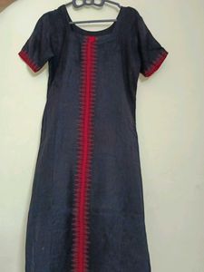 Black Khadi Cotton Kurti