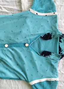 Teal Floral Print Maxi Dress