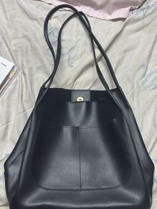 Leather Black Tote Bag
