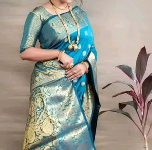 Blue Banarasi Kanjivaram Silk Saree