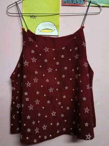 Maroon Star Print Cami Top