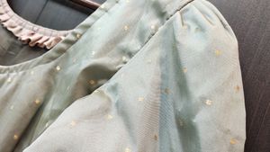 Pastel Green Vintage-Style Flared Dress | Size S-M