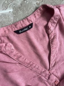 Pink Button-Down Long Sleeve Shirt