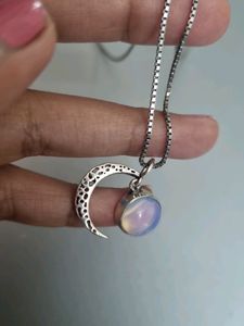 Oxidised Silver Moonstone Pendant