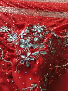 Red heavy work Saree
