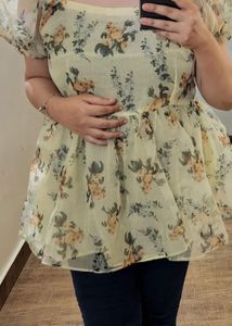 Floral Puff Sleeve Top