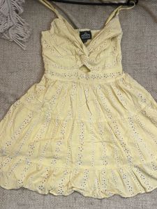 Eyelet Cutout Mini Dress