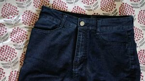 Slit Denim Long Skirt