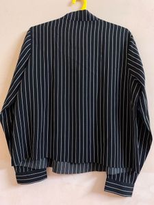 Striped Tie Neck Top