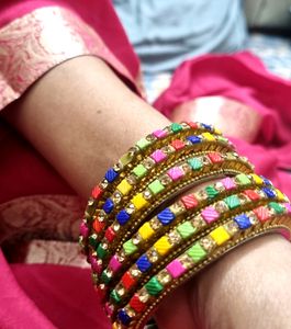 Colorful Beaded Bangles Set