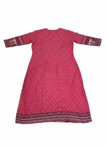 Pink &amp; Beige Printed Kurta