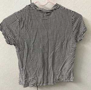 Striped Mock Neck Top