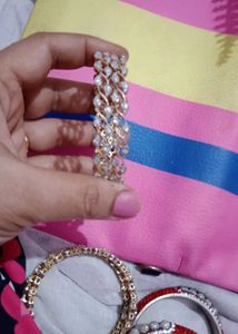 Gold &amp; Crystal Bangle Set