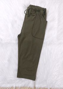 Olive Cotton Capri