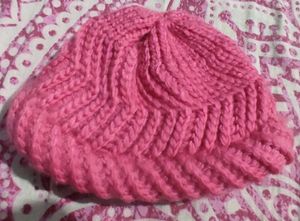 Handmade Knitted Pink Beanie