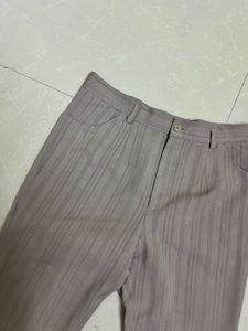 Grey Striped Trousers / Pants