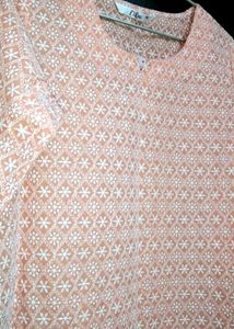 Lite Orange Chickenkari Kurti 🧡