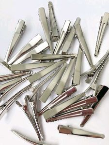Silver Metal Hair Clips - Set of 12