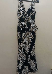 Elegant Black Print Dress