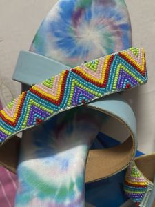 Tie-Dye Beaded Metro Sandals