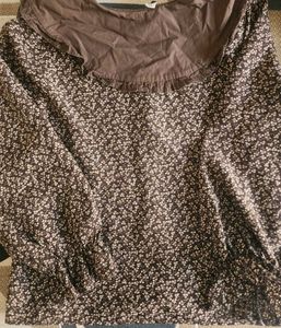Floral Print Brown Top