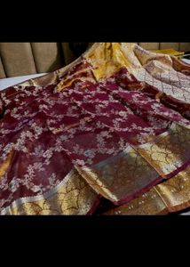 Elegant Maroon Floral Saree