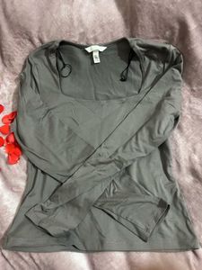 Gray Long Sleeve Top