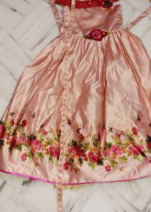 Peach Silk Flower Frock