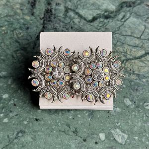 Ethnic Silver Stud Earrings