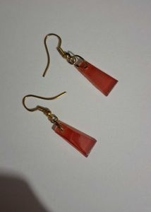 Red resin Drop Earrings Handmade Earring