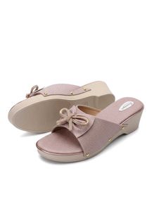 Rose gold Bow Embellished heels