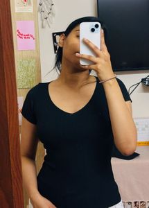 Ribbed V-Neck Top