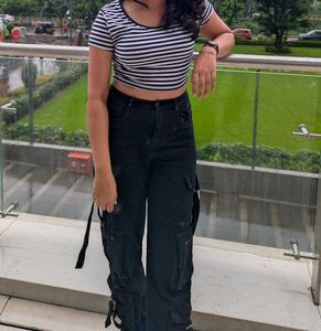 Black and white crop top