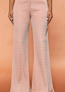Pink Solid Bootcut Trouser