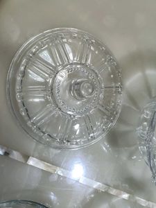 Crystal clear glass Bowl with lid set of 2