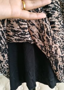 Zara Sweetheart Animal Print Sheer Sleeves Dress