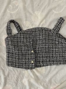 Korean Tweed Crop Top