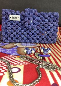 Purple Beads Hand Bag