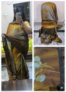 Elegant Brown Floral Saree