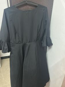 Black Dress with Ruffle Sleeves