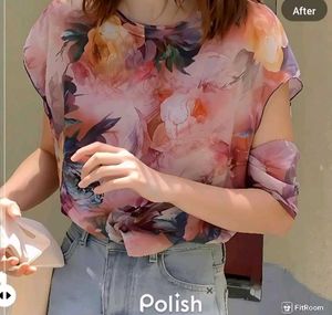 New With Tag Korean Floral Art Long Pullover