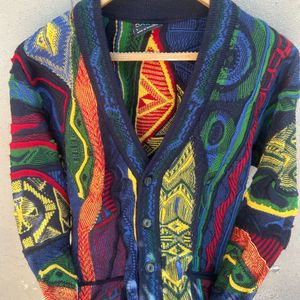 Vintage Coogi x Aklanda 3D Knit Wool Cardigan