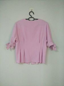 Pink Cotton-Linen Tops
