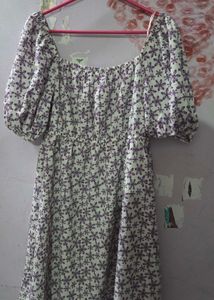 Floral Puff Sleeve Mini Dress