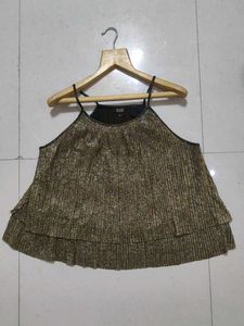 🪙Golden Sparkly Cape Top