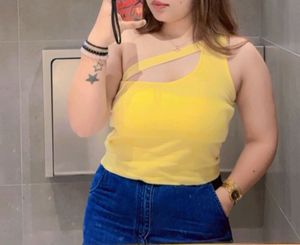 Yellow Asymmetrical Tank Top