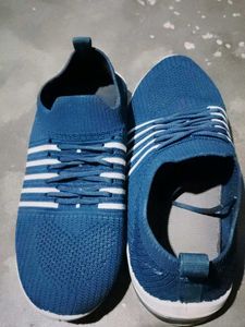 Comfortable Blue Slip-On Sneakers