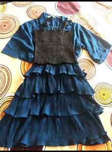 Tiered Blue Dress